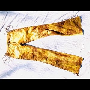 Lace up leather jeans new with rag